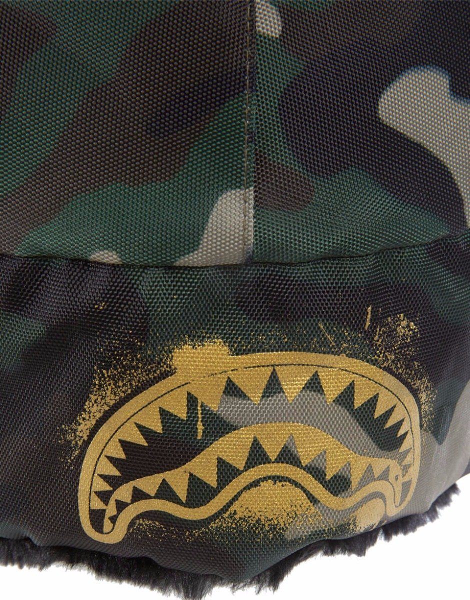 Gold Stencil Camo Aviator Hat - Image 4
