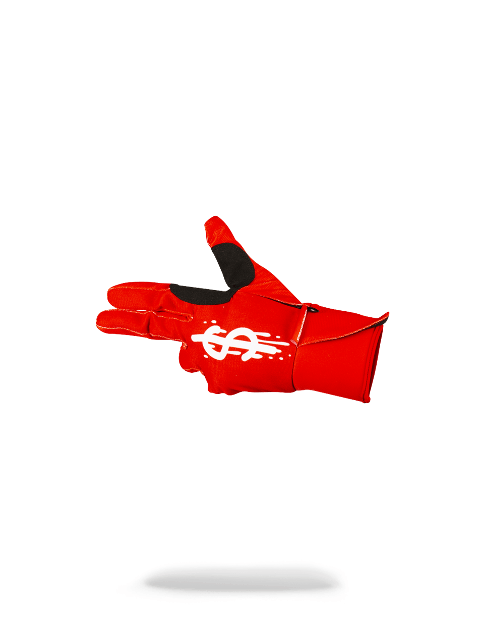 Left Red / Right Camo Money Drips Gloves - Image 5