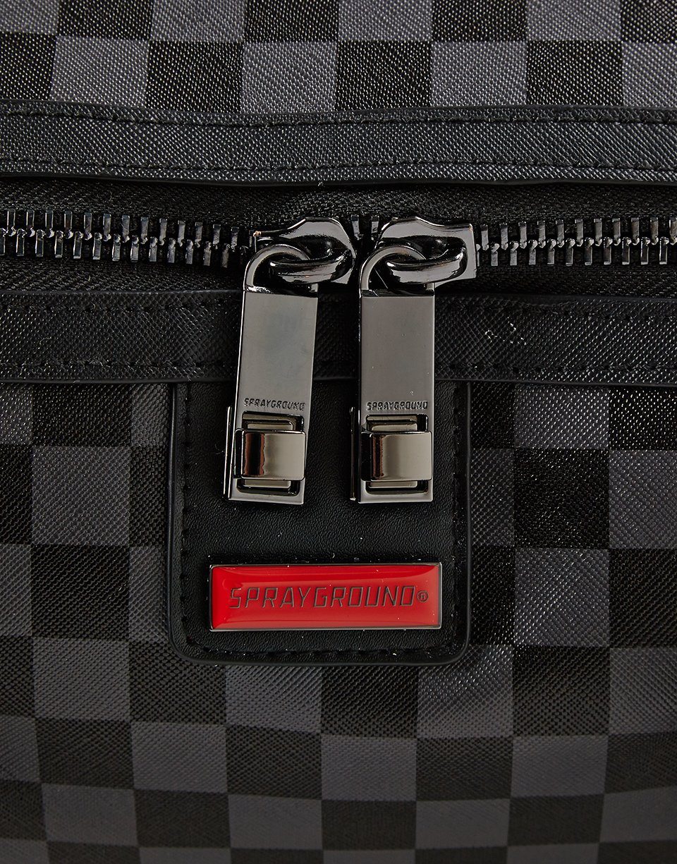 Grey Checkered Sharks in Paris Mini Duffle - Image 7