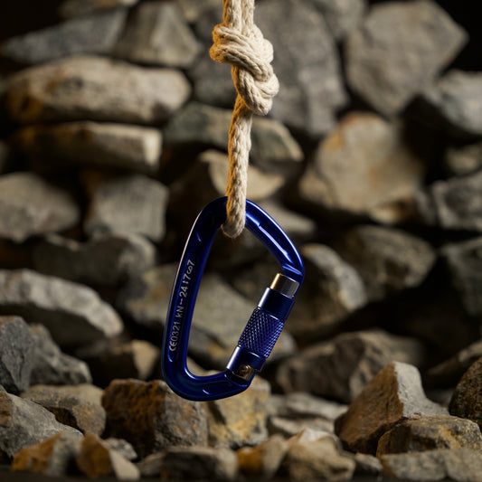 Auto Locking Carabiner Blue & Silver - Image 2