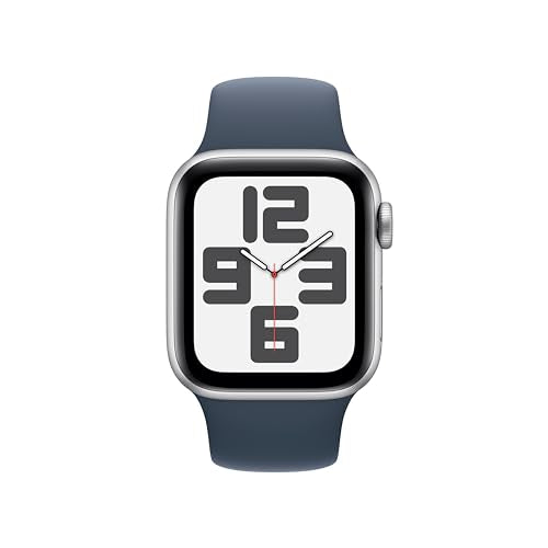 Apple Watch SE 2nd Generation (GPS + Cellular) 40mm Silver Aluminum Case with Storm Blue Sport Band - MRGH3LL/A - Image 2