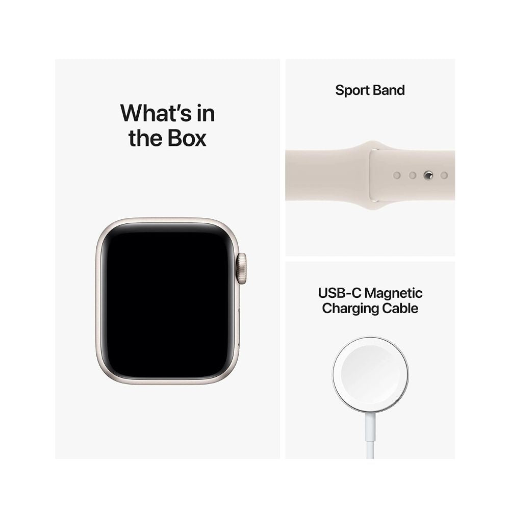 Apple Watch SE 2nd Gen GPS+Cellular 44mm Starlight Al w/ Starlight Sport Band - M/L - MRGW3LL/A - Image 4