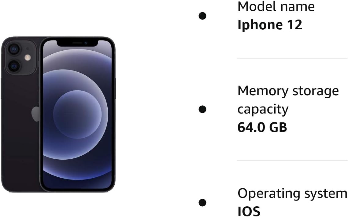 Unlocked - Apple iPhone 12 Mini, 64GB, Black - MG8F3LL/A - Image 6