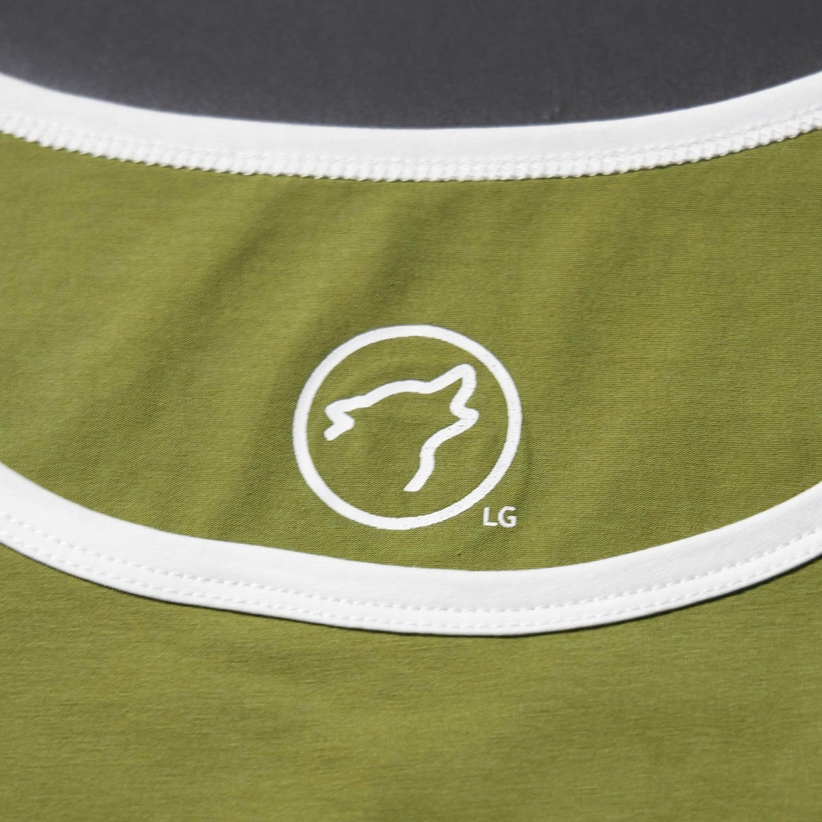 Men's Performance Tank Moss Green with Off White Border (SALE) - Image 4
