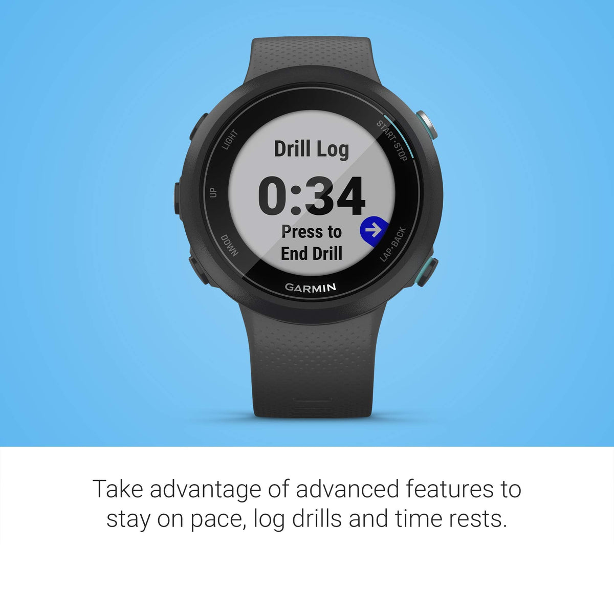 Garmin - Swim 2 Smartwatch 42mm Fiber-Reinforced Polymer - Slate - 010-02247-00 - Image 6