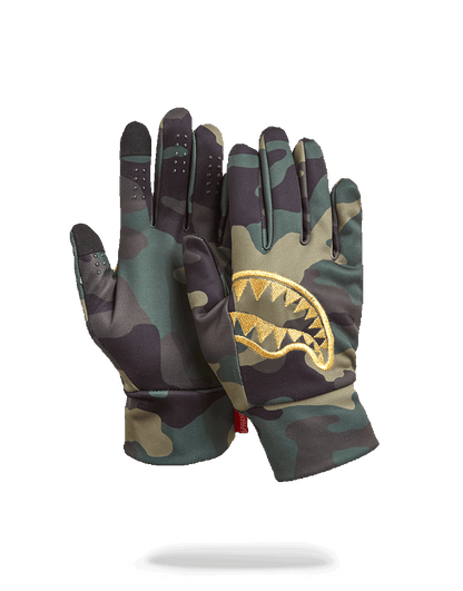 GOLD STENCIL CAMO GLOVES