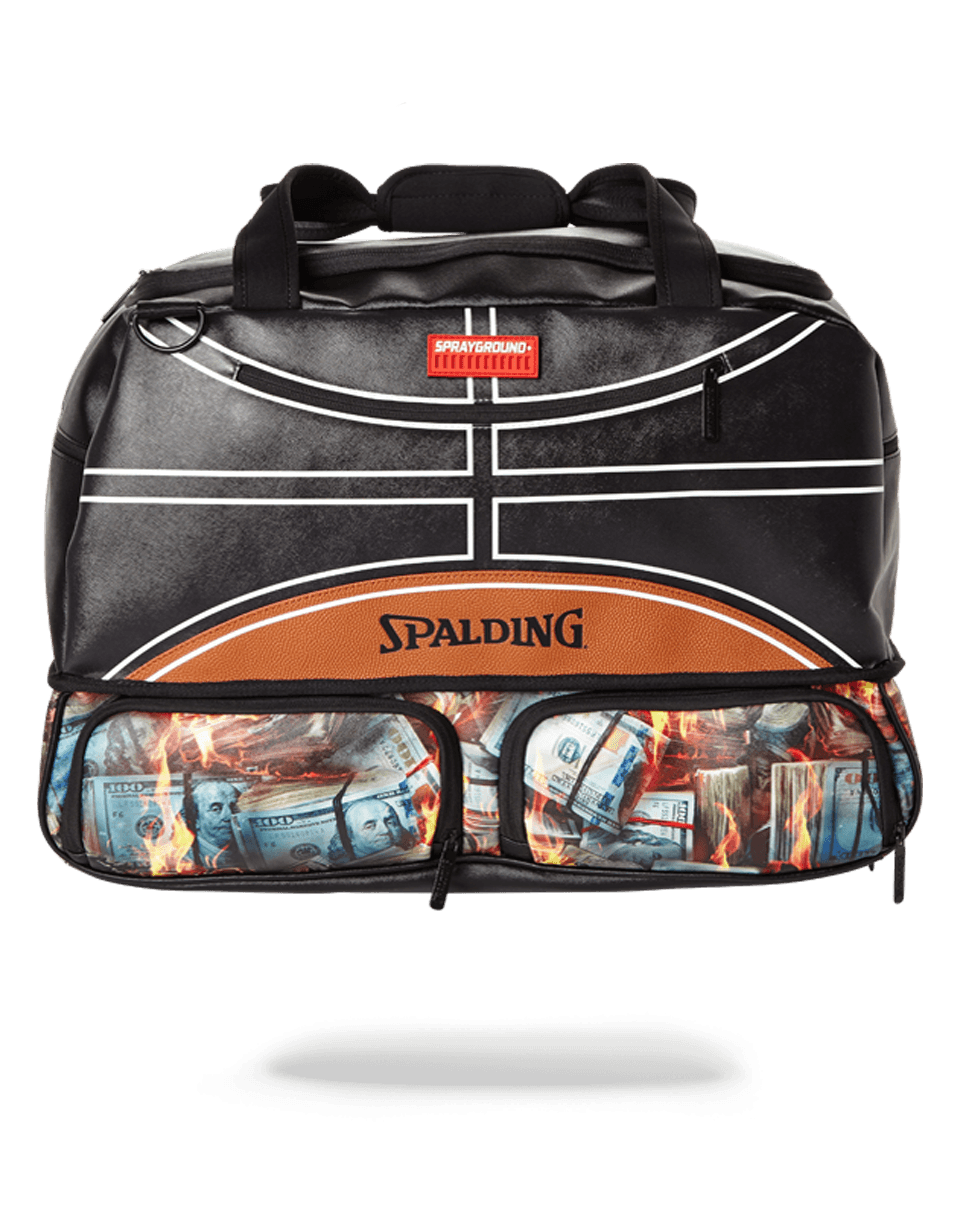 SPALDING X SPRAYGROUND FIRE MONEY SNEAKER DUFFEL