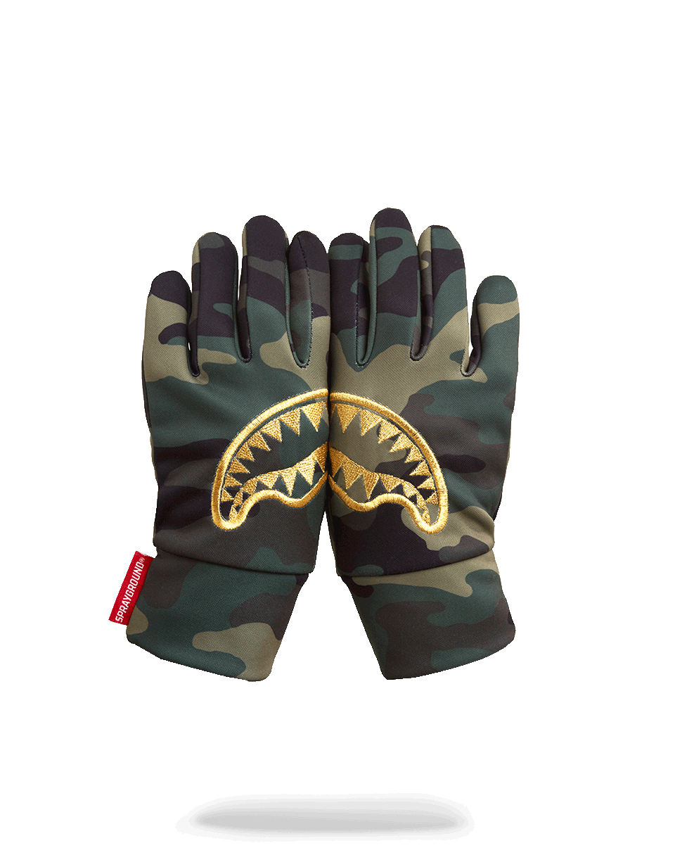 Gold Stencil Camo Gloves - Image 2
