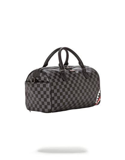 Grey Checkered Sharks in Paris Mini Duffle - Image 2