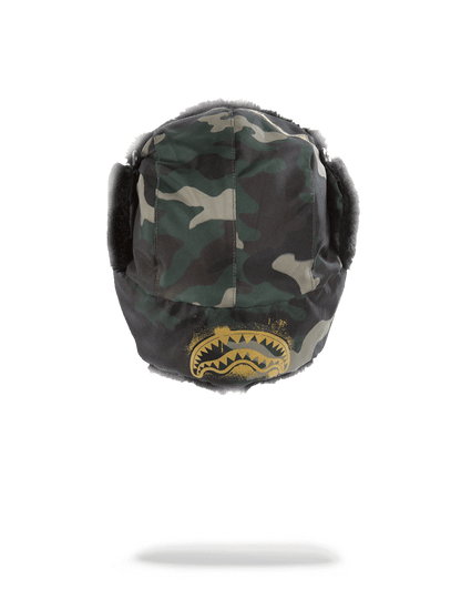 Gold Stencil Camo Aviator Hat - Image 2