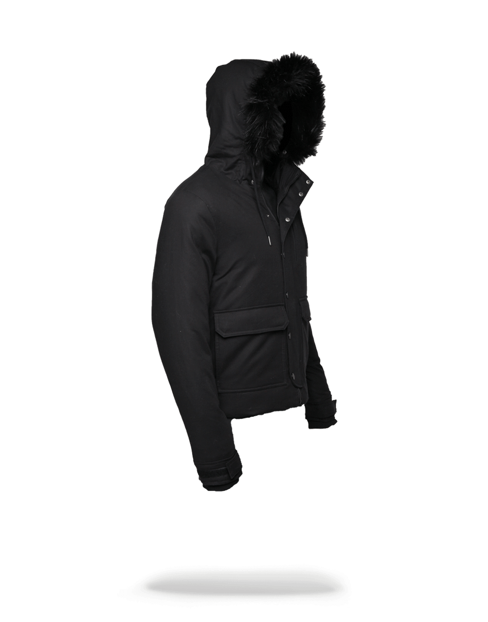 Solid Black Chopper Jacket - Image 2