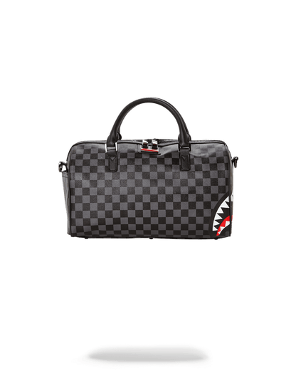 Grey Checkered Sharks in Paris Mini Duffle - Image 3