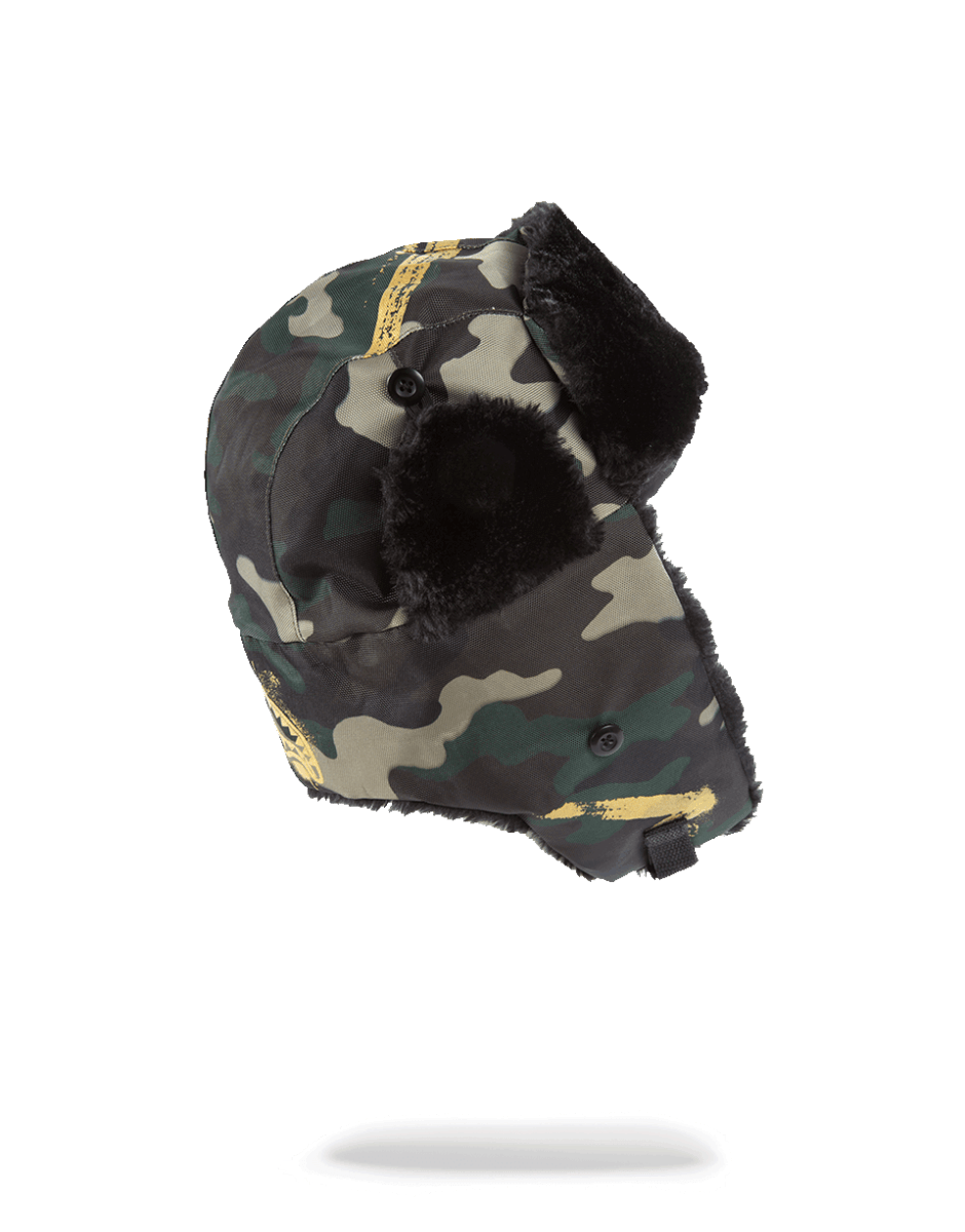 Gold Stencil Camo Aviator Hat - Image 3