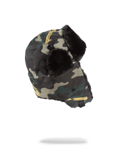 Gold Stencil Camo Aviator Hat - Image 3