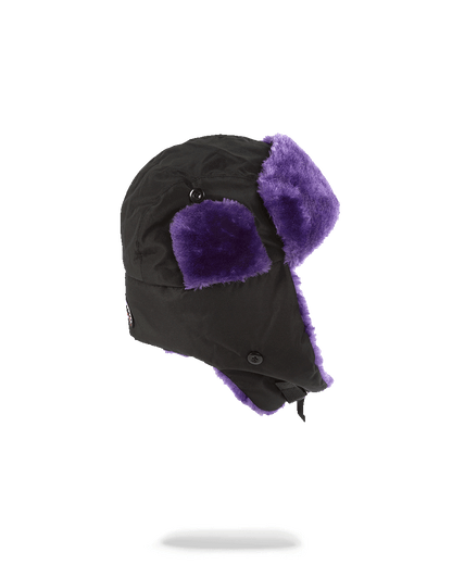 Black 3M Purple Fur Aviator Hat - Image 3