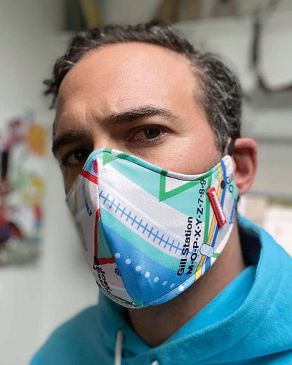 Nyc Shark Map Mask (Form-Fitting) - Image 3