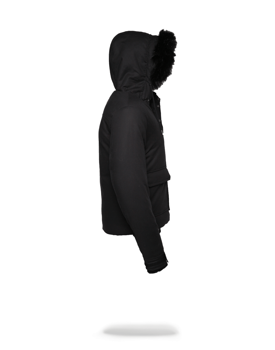 Solid Black Chopper Jacket - Image 3