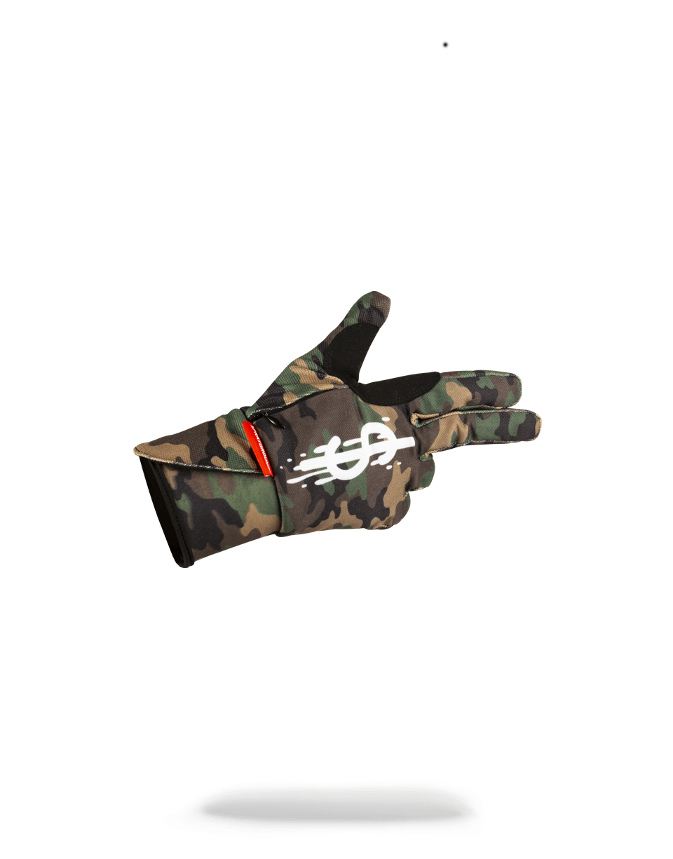 Left Red / Right Camo Money Drips Gloves - Image 4