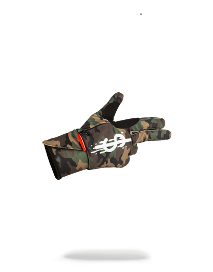 Left Red / Right Camo Money Drips Gloves - Image 4