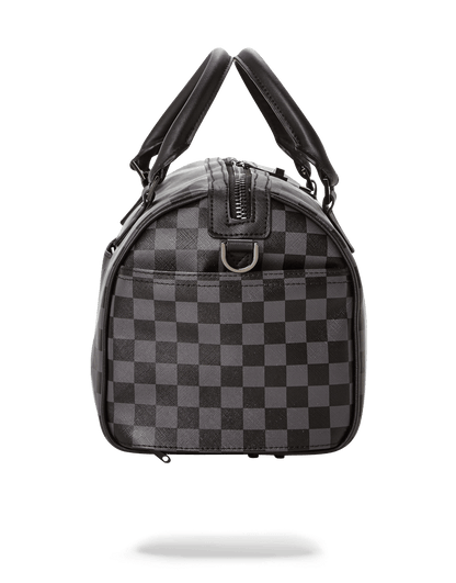Grey Checkered Sharks in Paris Mini Duffle - Image 4