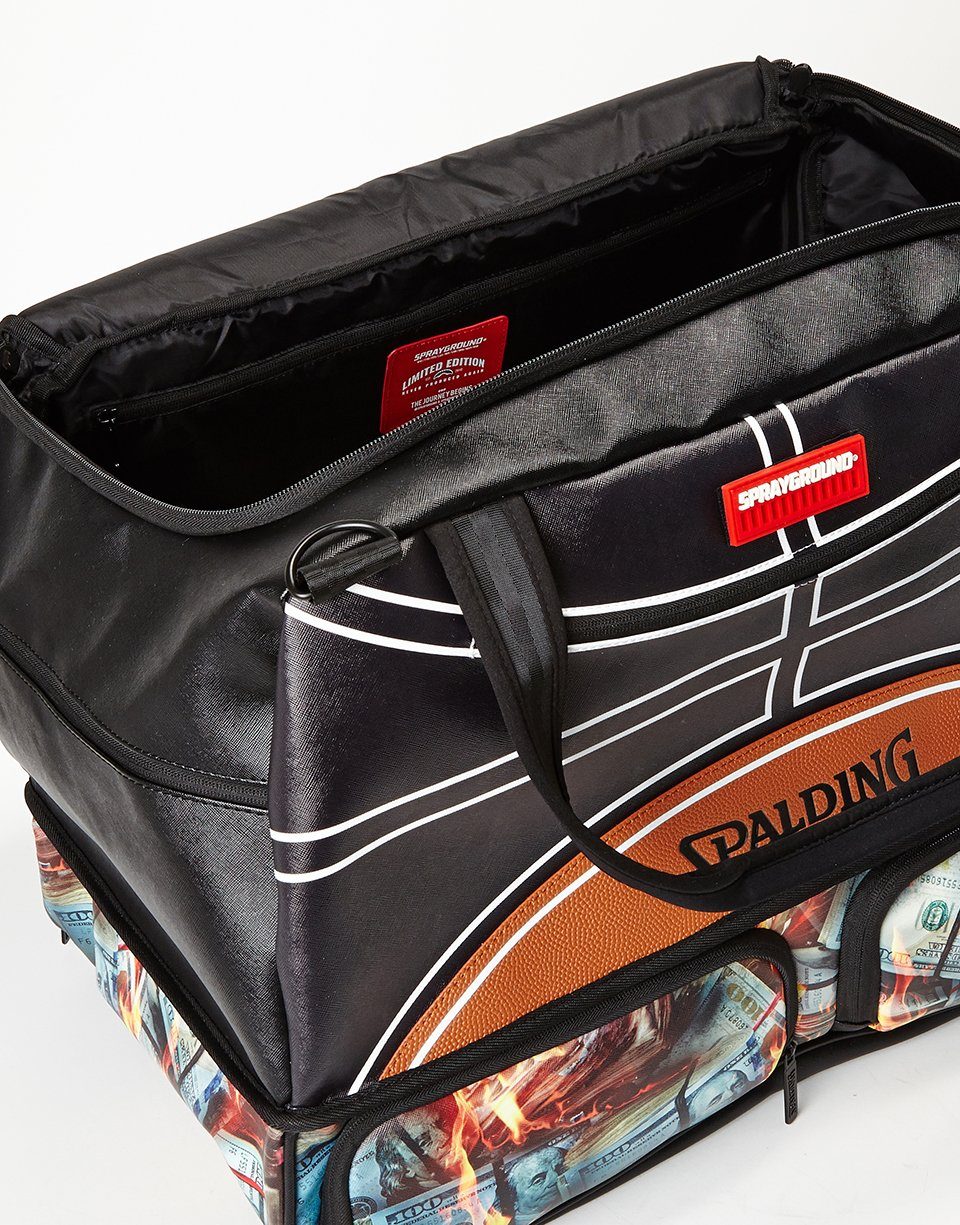 Spalding X Sprayground Fire Money Sneaker Duffel - Image 5