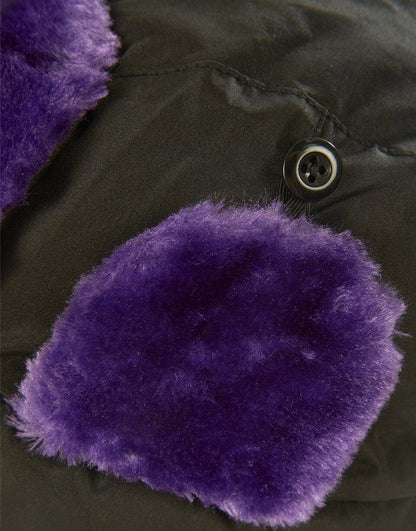 Black 3M Purple Fur Aviator Hat - Image 5