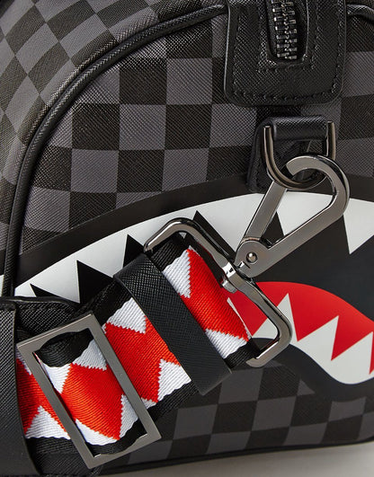 Grey Checkered Sharks in Paris Mini Duffle - Image 6