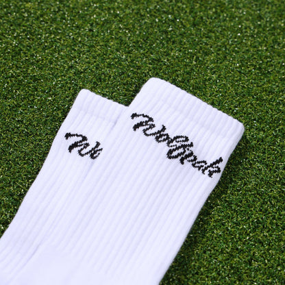 Arctic White Script Crew Socks - Image 2