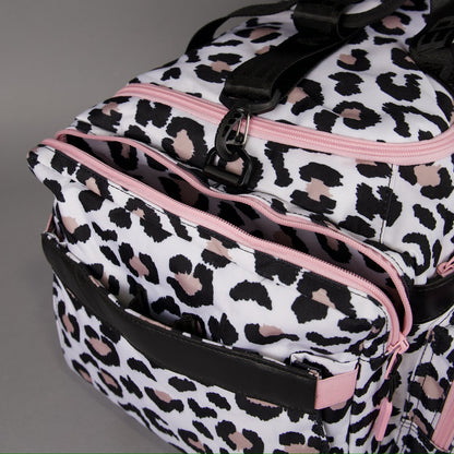 40L Ultimate Duffle Bag Leopard Pink Zip - Image 12