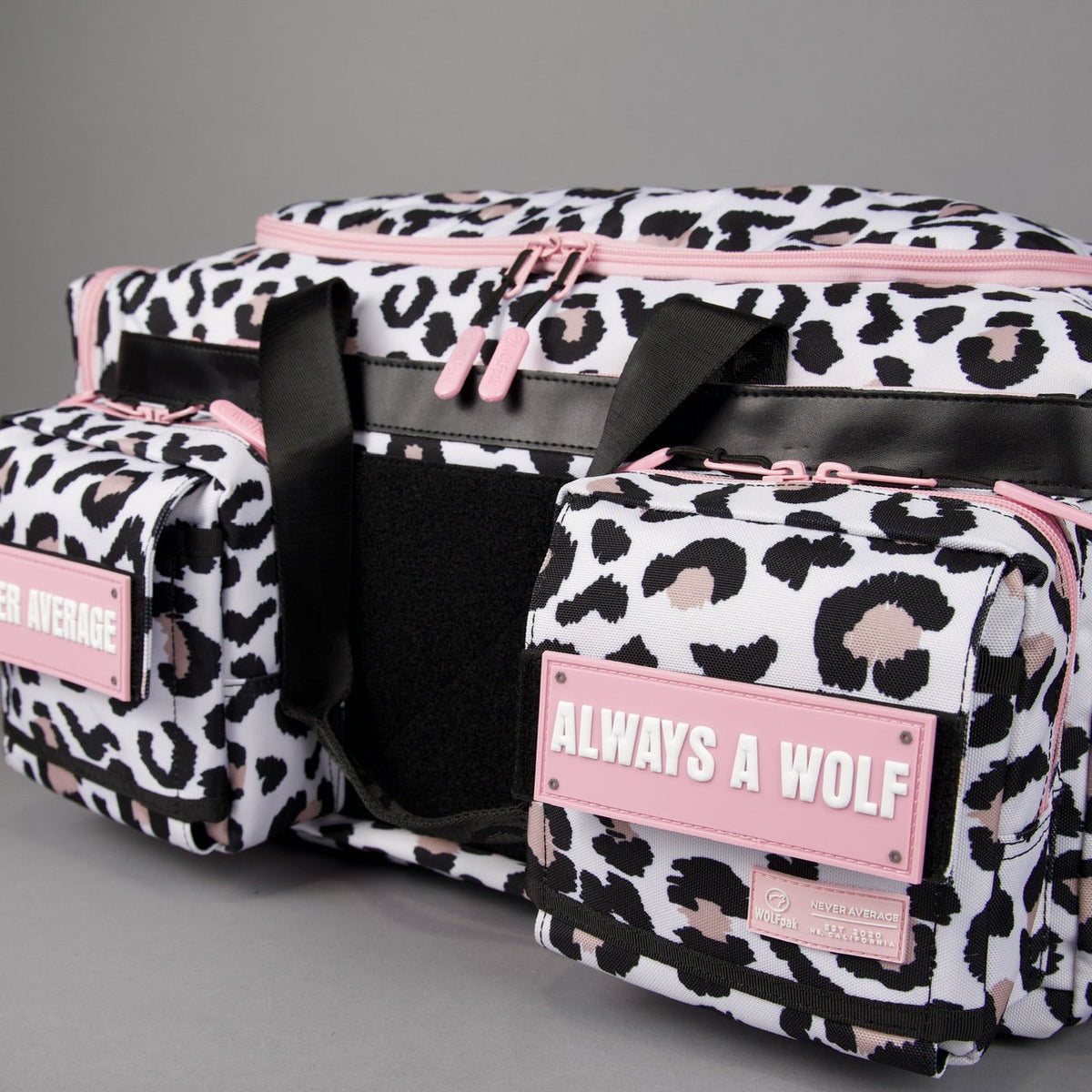 40L Ultimate Duffle Bag Leopard Pink Zip - Image 15