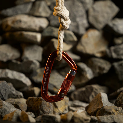 Auto Locking Carabiner Orange & Silver - Image 2