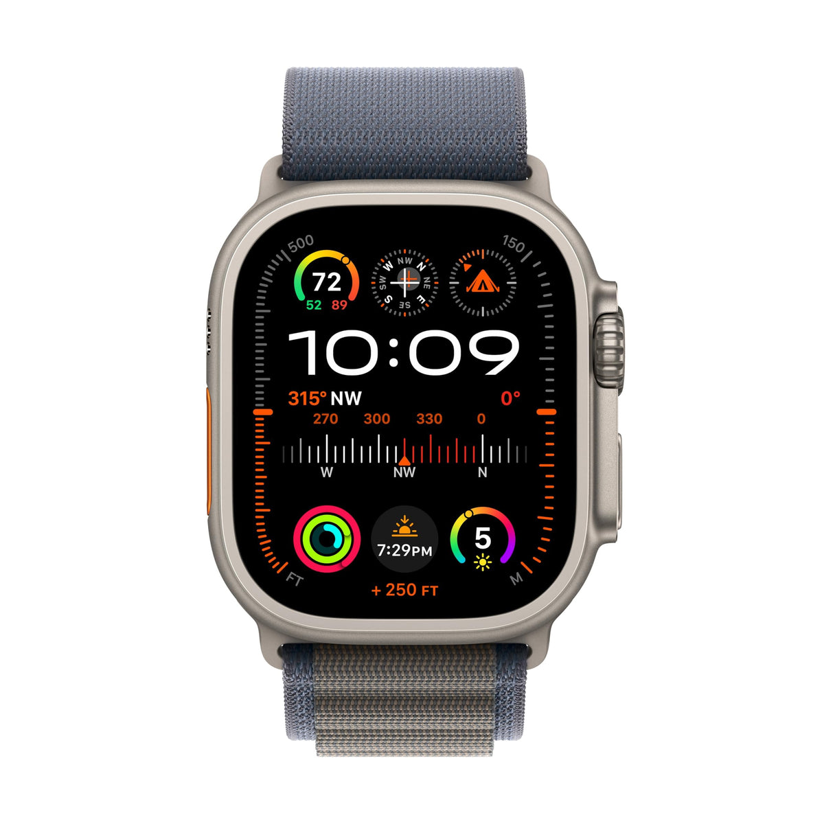 Apple Watch Ultra 2 [GPS + Cellular 49mm] Smartwatch with Rugged Titanium Case & Blue Alpine Loop Small - MREK3LL/A - Image 2