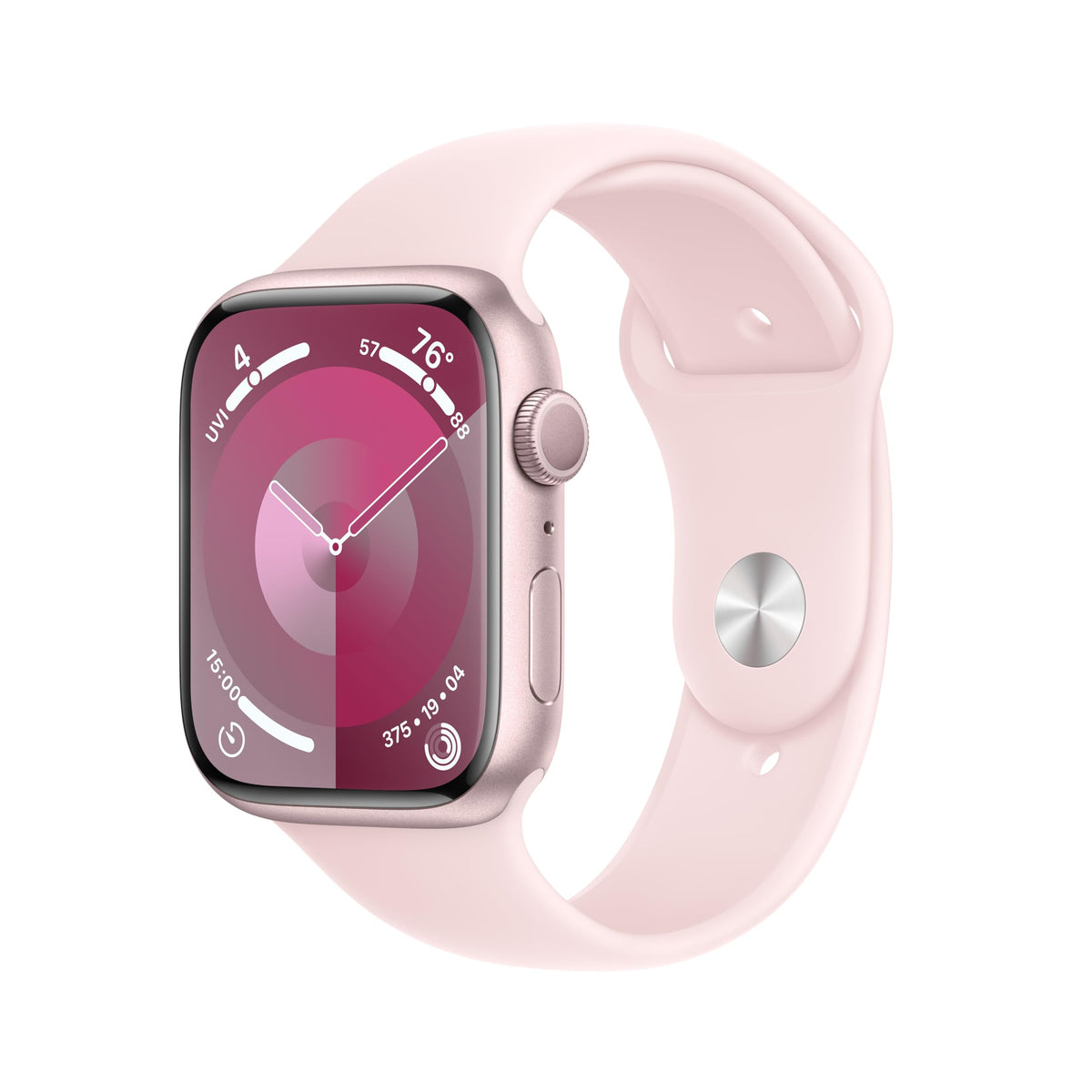 Apple Watch Series 9 (GPS) 45mm Aluminum Case with Light Pink Sport Band - M/L - Pink - MR9H3LL/A