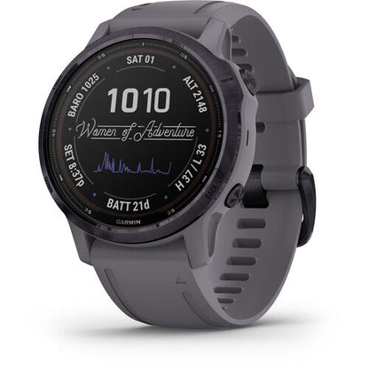 Garmin fenix 6 Multisport GPS Smartwatch 42mm, Solar, Amethyst Steel Shale Gray Band - 010-02409-14 - Image 3