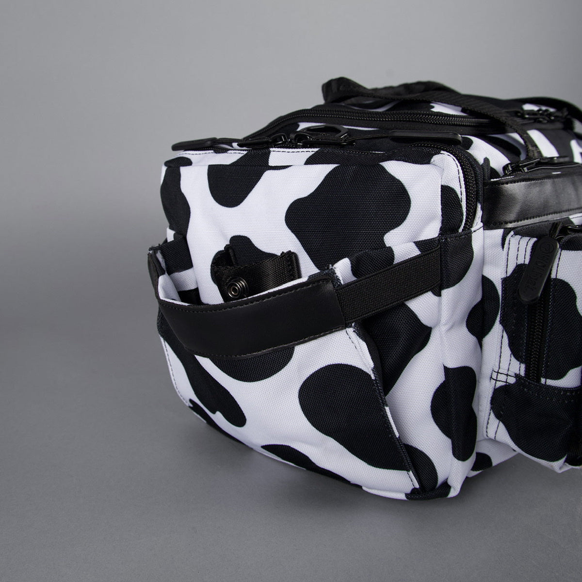 20L Mini Duffle Bag Black White Cow - Image 16