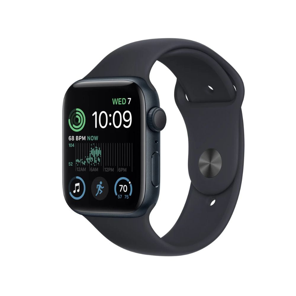 Apple Watch SE 2nd Generation (GPS) 44mm Midnight Aluminum Case with Midnight Sport Band - S/M - MRE73LL/A