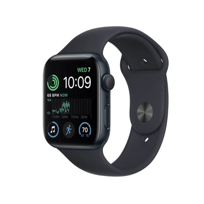 Apple Watch SE 2nd Generation (GPS) 44mm Midnight Aluminum Case with Midnight Sport Band - S/M - MRE73LL/A