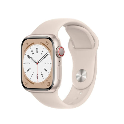 Apple Watch Series 8 GPS+Cell 41mm Aluminum - S/M Sport Band - Starlight - MNUX3LL/A