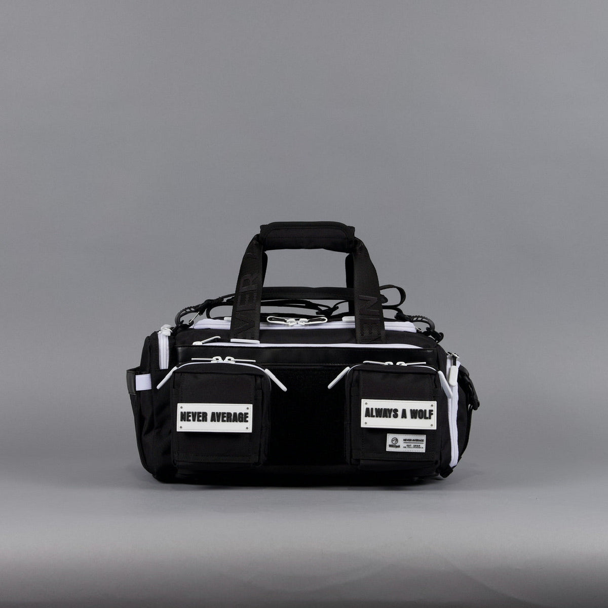 20L Mini Duffle Bag Black with White Accents - Image 6