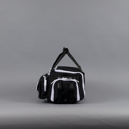 20L Mini Duffle Bag Black with White Accents - Image 11