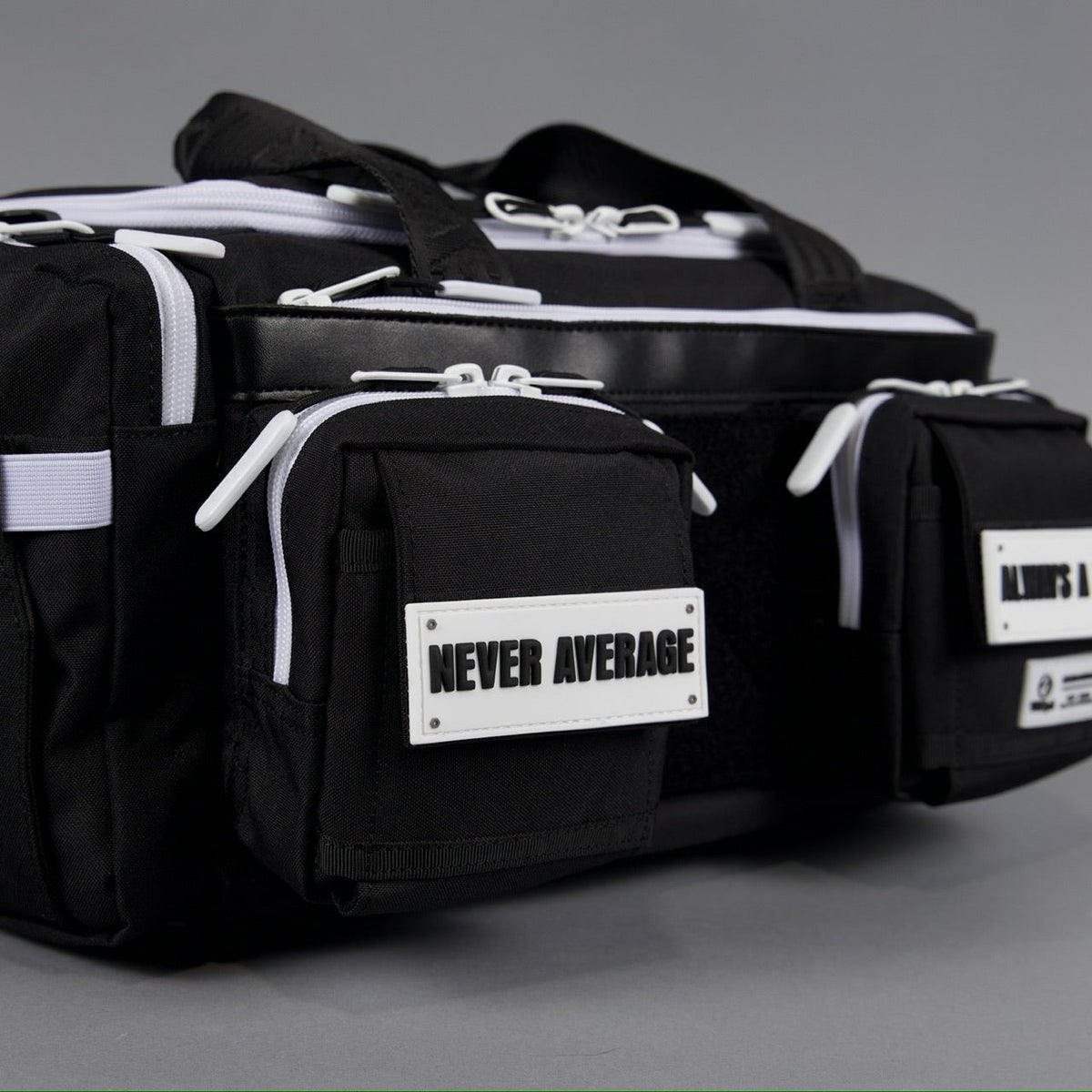 20L Mini Duffle Bag Black with White Accents - Image 12
