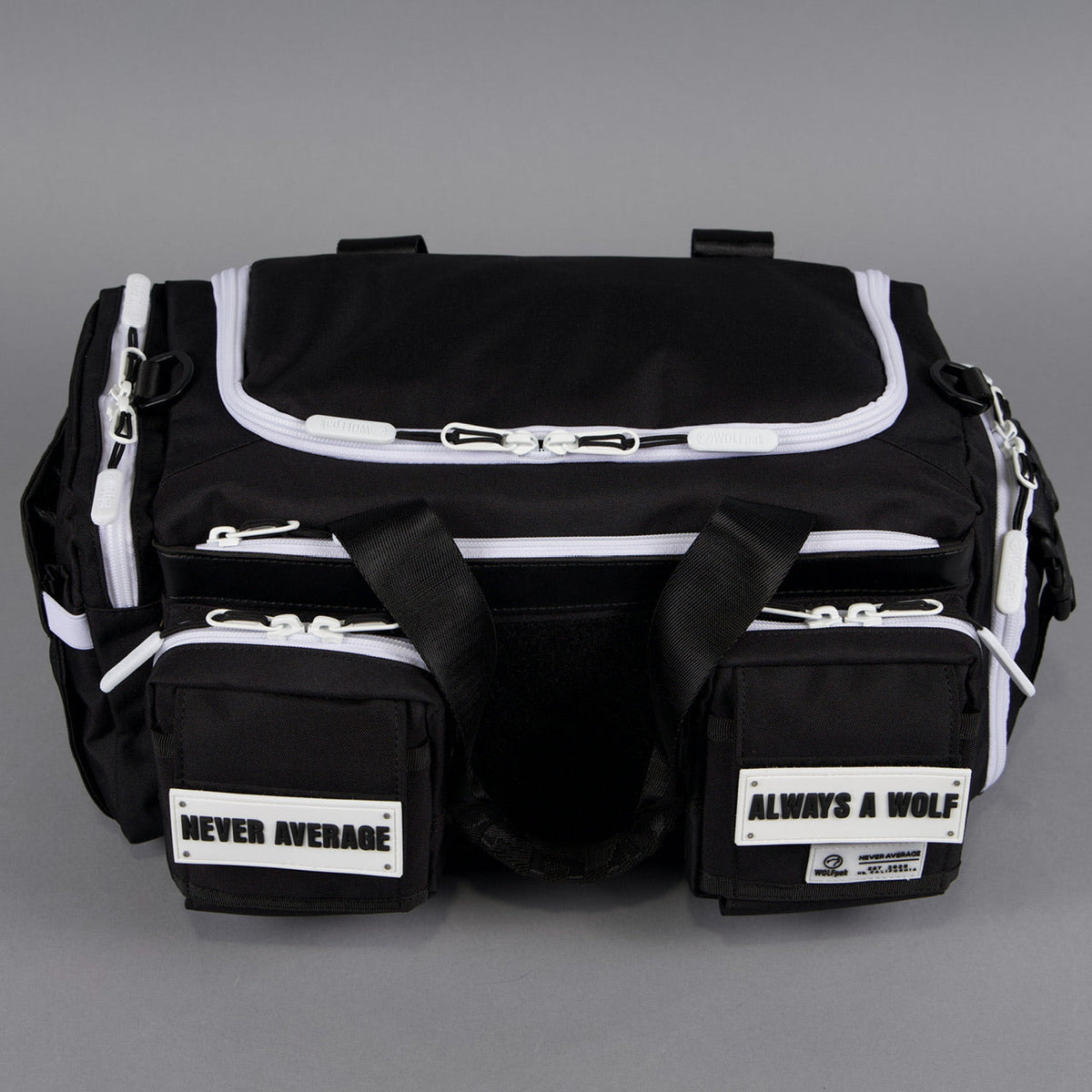 20L Mini Duffle Bag Black with White Accents - Image 14