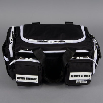 20L Mini Duffle Bag Black with White Accents - Image 14