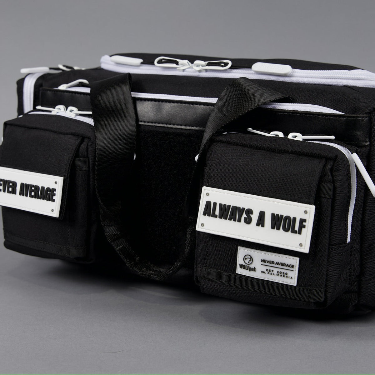 20L Mini Duffle Bag Black with White Accents - Image 17