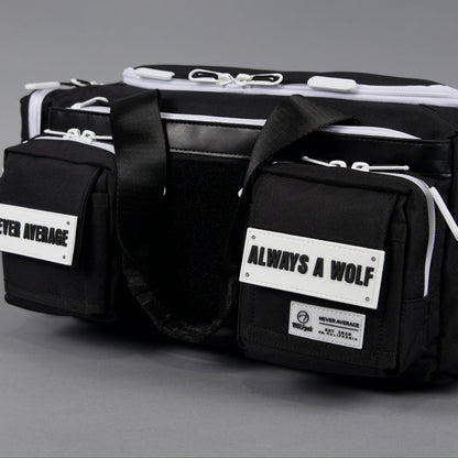 20L Mini Duffle Bag Black with White Accents - Image 17
