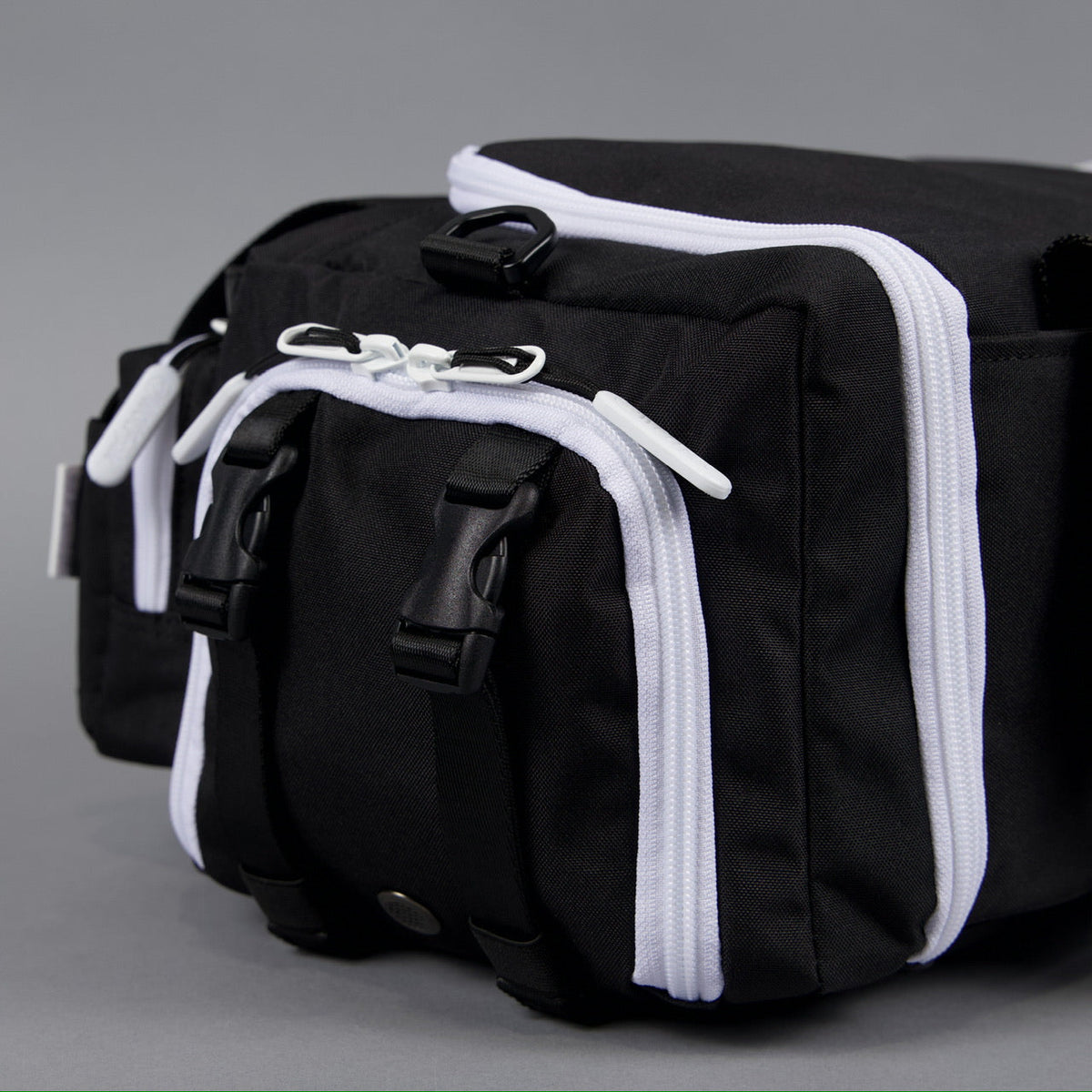 20L Mini Duffle Bag Black with White Accents - Image 23