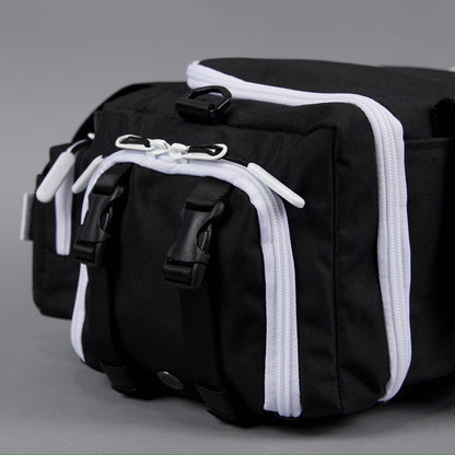20L Mini Duffle Bag Black with White Accents - Image 23