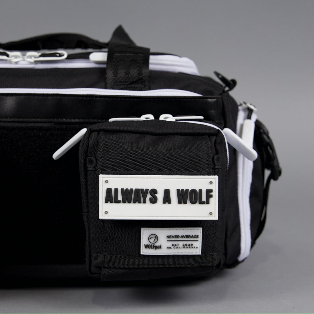 20L Mini Duffle Bag Black with White Accents - Image 27