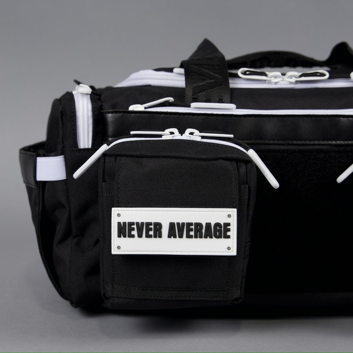 20L Mini Duffle Bag Black with White Accents - Image 26