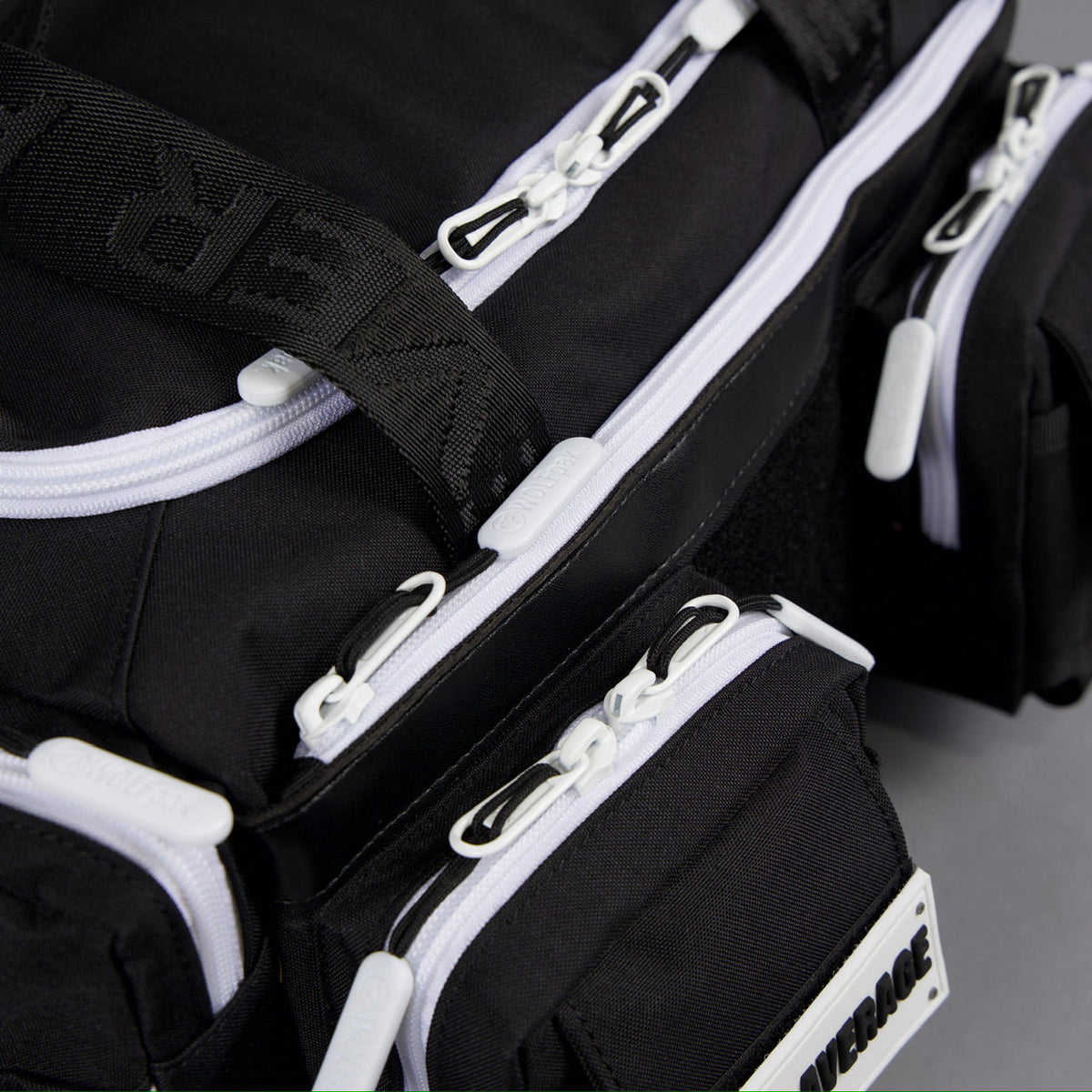 20L Mini Duffle Bag Black with White Accents - Image 28